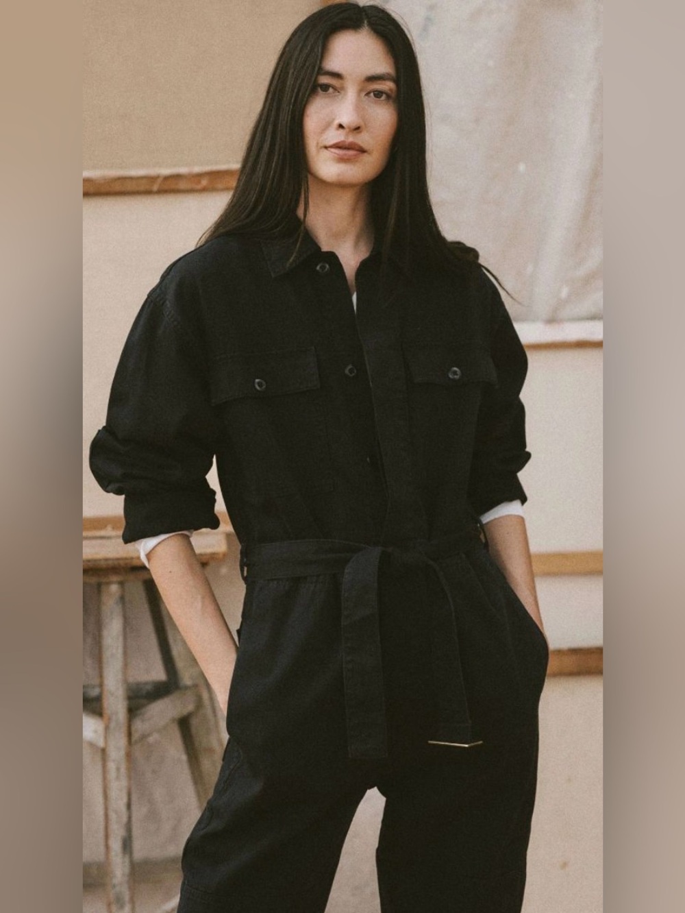Buck Mason NWT Twill Utility Suit Jumpsuit Size Small in Black